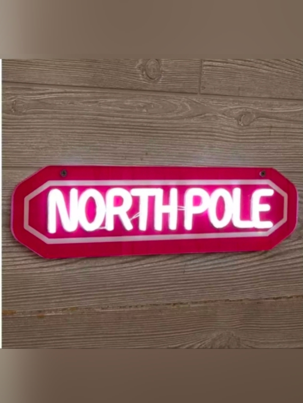 North Pole 16"x4" LED Neon Sign-NIB